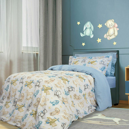 Greenwich Polo Club Essential Junior 8802 Set Kids Duvet Cover Single with Pillowcase Cotton Multicolored 160x240cm