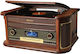 Roadstar HIF-1996D+BT Turntables with Preamp and Built-in Speakers Brown