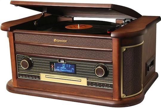 Roadstar HIF-1996D+BT Turntables with Preamp and Built-in Speakers Brown