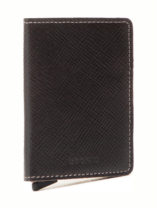 SSA Slimwallet Δερμάτινο Ανδρικό Πορτοφόλι Καρτών Καφέ