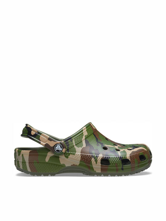 Crocs Classic Printed Camo Anatomic Clogs Green