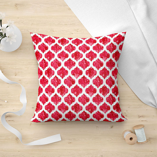 Lino Home Lino Home Decorative Pillow Case Cell Made of 100% Cotton 401 Red 45x45cm
