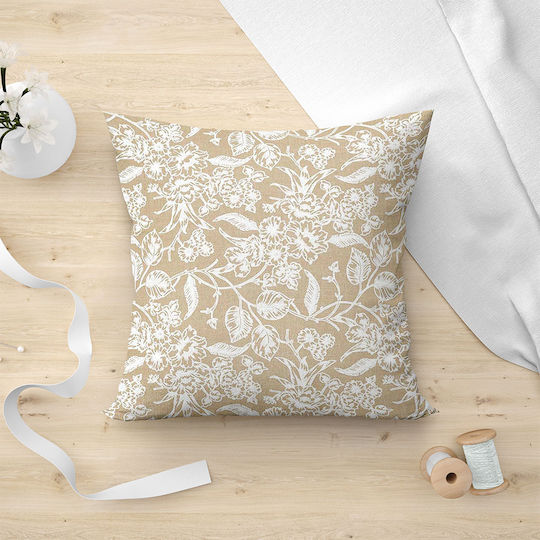 Lino Home Izal Decorative Pillow Case 100% Cotton 101 Beige 45x45cm