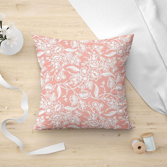 Lino Home Izal Decorative Pillow Case 100% Cotton 301 Pink 45x45cm