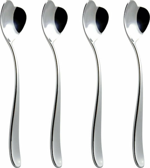 Alessi Καρδιά Γλυκού/Παγωτού Ανοξείδωτα Ασημί 17cm AMMI01CUS4 4τμχ