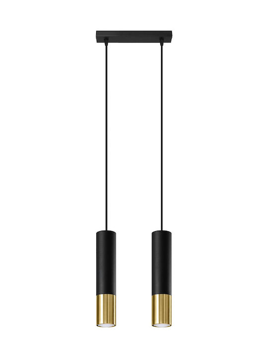 Sollux Loopez 2 Pendant Light Two-Light Rail for Socket GU10 Black