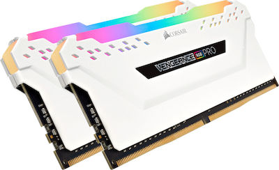 Corsair Vengeance RGB Pro White 32GB DDR4 RAM with 2 Modules (2x16GB) and 3200 Speed for Desktop