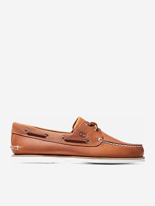 Timberland Classic 2 Eye Δερμάτινα Ανδρικά Boat Shoes σε Καφέ Χρώμα