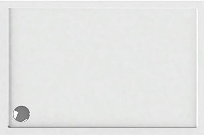 Karag New Flat 10 Ορθογώνια Ακρυλική Ντουζιέρα 80x130cm Λευκή