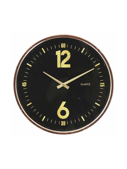 Iliadis Ρολόι Τοίχου Μεταλλικό Μαύρο-Χρυσό 40cm