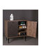 Ξύλινη Παπουτσοθήκη 2227 με 4 Ράφια Grey Oak - Μαύρο Μ75xΠ37xΥ75cm