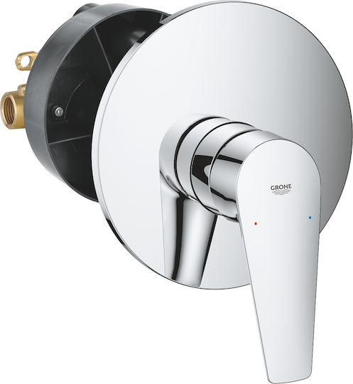 Grohe Bauedge Μίκτης Μπαταρίας Εντοιχισμού Ντουζιέρας 1 Εξόδου Ασημί