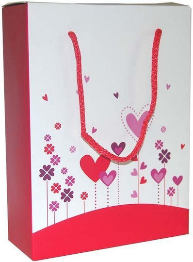 Next Flowers Hearts Paper Bag for Gift Pink 16.5x6.5x22cm. 12pcs