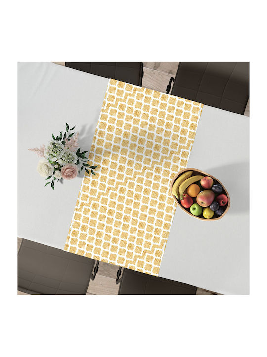 Lino Home Cell Cotton & Polyester Tablecloth Runner 201 Gold 45x145cm