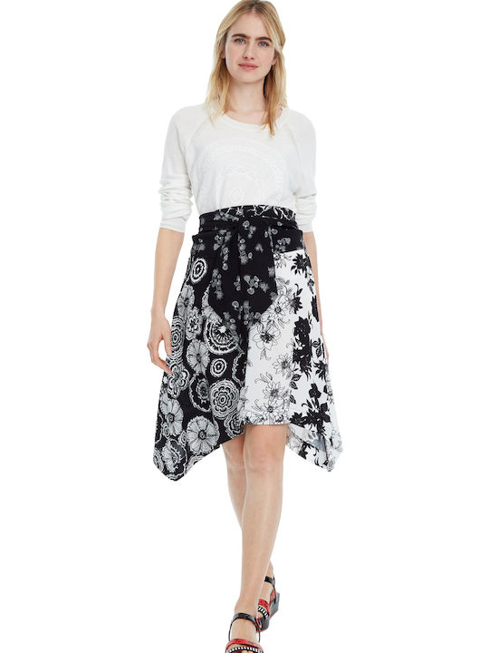 Desigual Paola Midi Skirt Floral in Black color