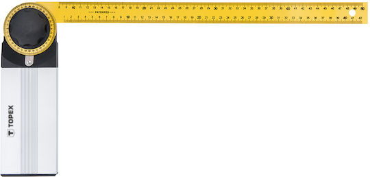 Topex Carpenters Angle Ruler Aluminum Length 50cm with Protractor