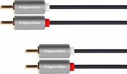 Kruger & Matz KM1209 RCA male - RCA male 1.8m