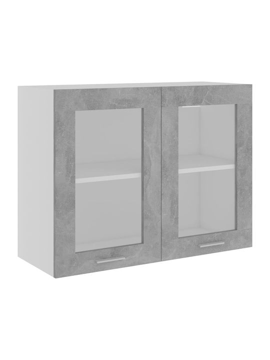 Wall Cabinet Γκρι L80xW31xH60cm