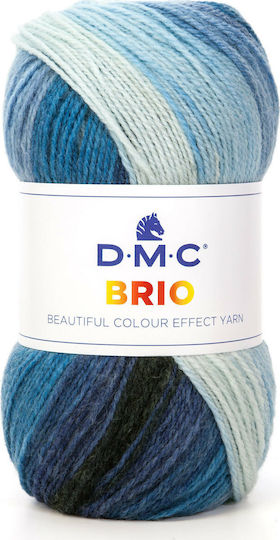 DMC Synthetic Knitting Yarn Brio 80% Acrylic 20% Wool 345m. Blue 402 345m 345gr