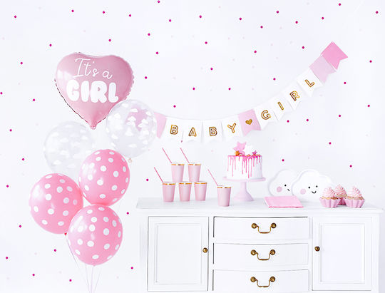 PartyDeco It's a Girl Set de servire pentru Party 49buc