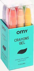 Omy Gel Crayons Set de creioane colorate cu 9 culori CRA03