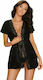Obsessive Diyosa Peinoir Sexy Robe Black