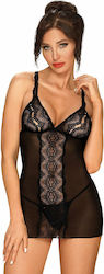 Obsessive Lucita Chemise & Thong Black