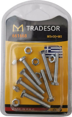 Tradesor Βίδα Εξάγωνη με Διάμετρο M5 και Μήκος 30mm