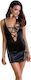Casmir Lingerie Victoria Chemise & Thong Sexy Σετ με Ρόμπα Black