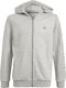 Kinder-Sweatshirt Strickjacke mit Kapuze und Taschen Grau Essentials