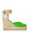 Sante Day2Day Women's Leather Platform Espadrilles Green