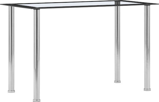 Tisch Speisesaal mit Glasoberfläche Black - Transparent 120x60x75cm