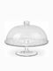 Homestyle Transparent Glass Pedestal Cake Stand with Lid 29x29x29cm