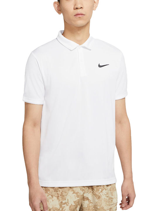 Nike Victory Ανδρική Μπλούζα Dri-Fit Polo Κοντομάνικη Λευκή