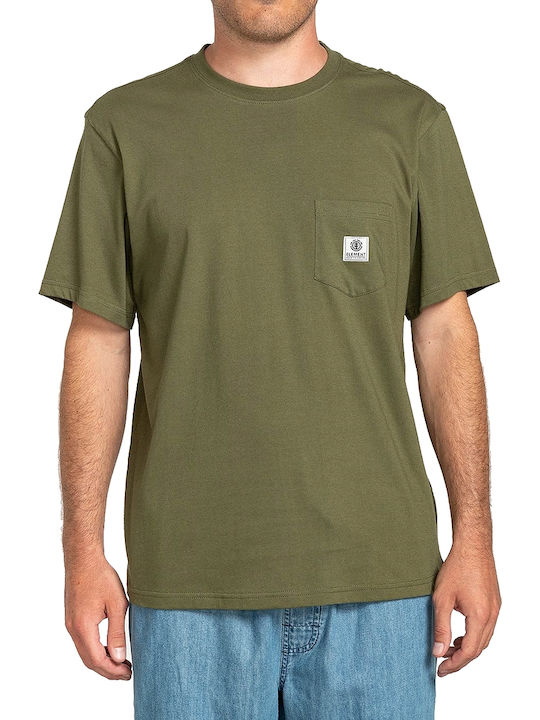 Element Basic Pocket Label Herren T-Shirt Kurzarm Khaki
