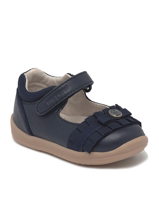 Παιδικές Μπαλαρίνες mit Bügel- und Schleifenverschluss Leder Marineblau My First Steps