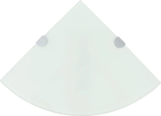 vidaXL Corner Wall Mounted Bathroom Shelf Glass with 2 Shelves 25x25x0.8cm White White
