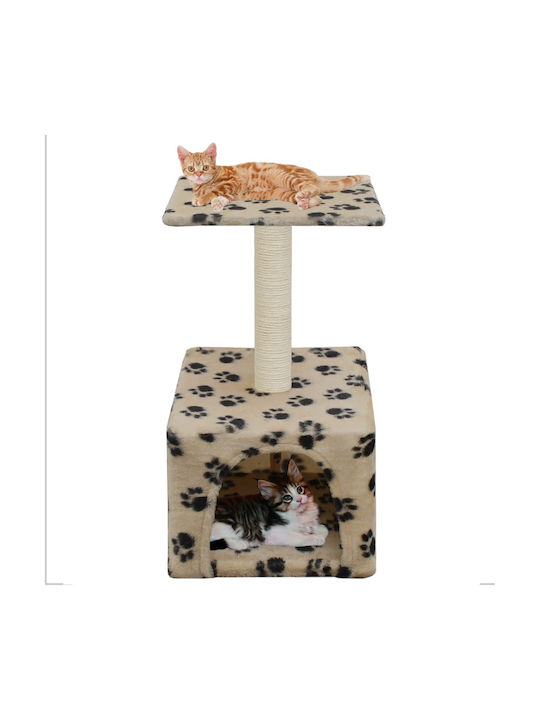 vidaXL Scratching Post Cat Trees Beige 30x30x55cm
