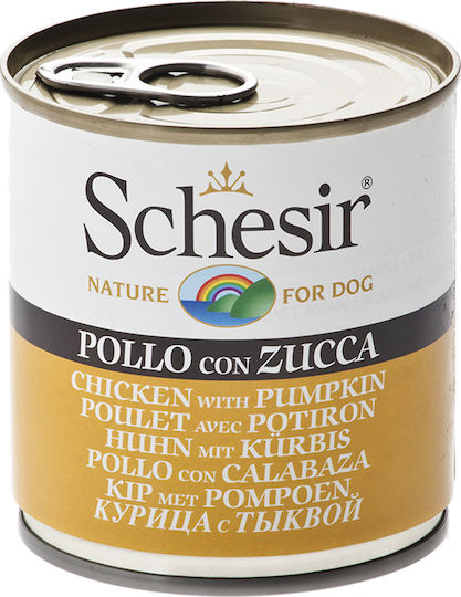 Schesir Wet Food Dogs in Cans with Pumpkin and Chicken 285gr