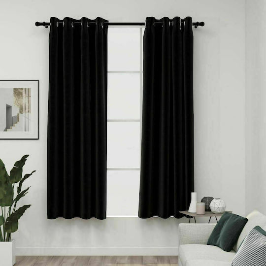 vidaXL Set Perdele Opace Cu Capse Antracit 140x175cm
