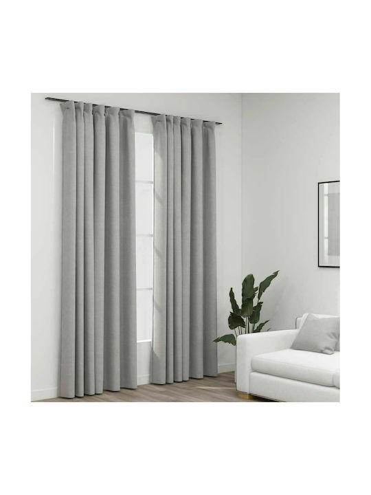 vidaXL Set Blackout Curtains With Pencil Pleat Gray 140x245cm