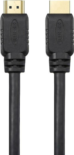 Powertech HDMI 1.4 High Speed 1080p 120Hz Cable HDMI male - HDMI male 10m Μαύρο