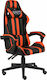 vidaXL Racing Геймърски стол Black/Orange Stripes