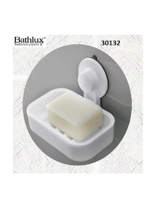 Bathlux 30132 Σαπουνοθήκη Επιτοίχια Πλαστική με Βεντούζα Λευκή