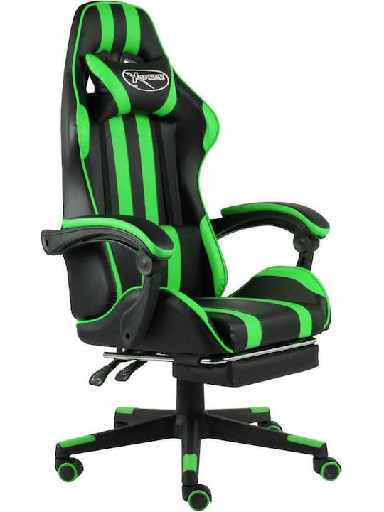 vidaXL 20529 Καρέκλα Gaming Δερματίνης με Υποπόδιο Πράσινη