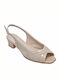 B-Soft Leder Pumps mit Riemchen & Chunky flacher Absatz Beige