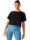 Γυναικείο Crop Top Κοντομάνικο Μαύρο