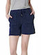 SugarFree Women's Sporty Bermuda Shorts Terry Navy Blue