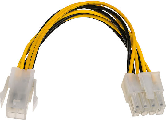 Akyga Pin Αρσενικό P4 15cm 4 Εχ 28353 4-Pin EPS - 8-Pin EPS Cable 0.15m Πολύχρωμο AK-CA-10