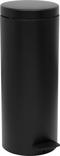 Pam & Co Metallic Bathroom Basket Soft Close 16lt Black Matt Black Mat